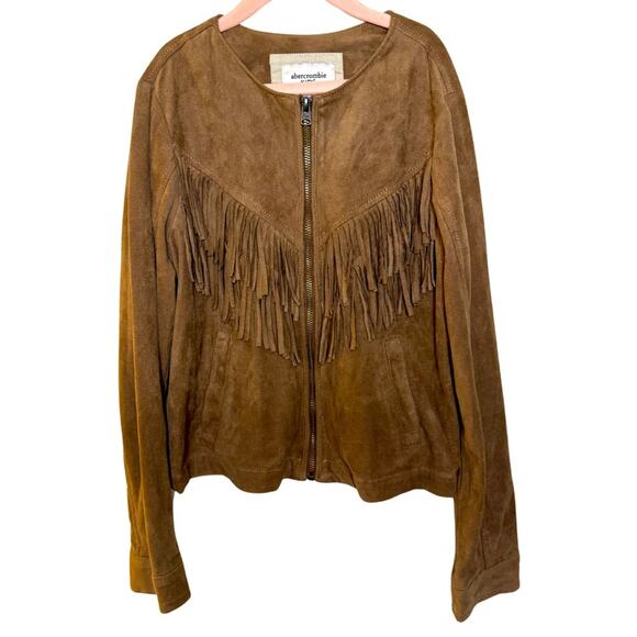 abercrombie kids Faux Leather Fringe Jacket Size 11/12 - Picture 1 of 6
